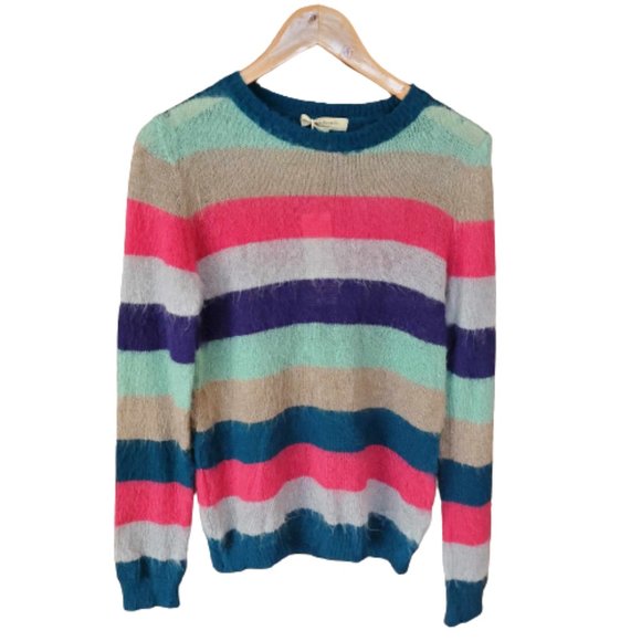 NWT Silvia Novelli Colorblock Mohair Blend Sweater - Size M, Made in Italy - Picture 2 of 4